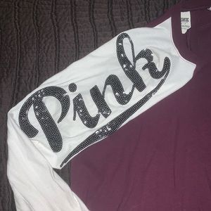Long Sleeve Maroon PINK tshirt